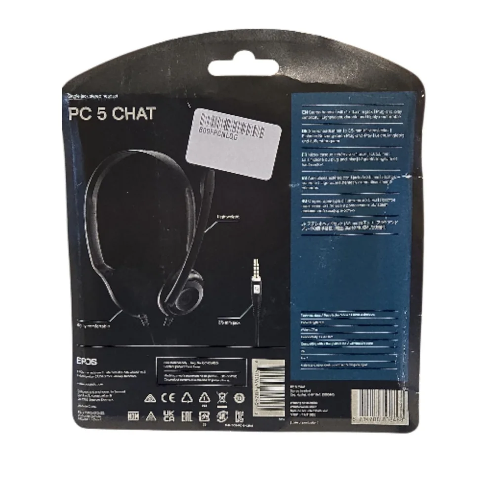 EPOS PC 5 Chat On-Ear 3.5mm Stereo Gaming Headset Boom Mic E-Learning NEW (A-14)